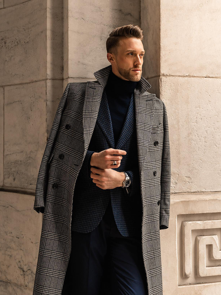 Business Style with a Coat and Tie