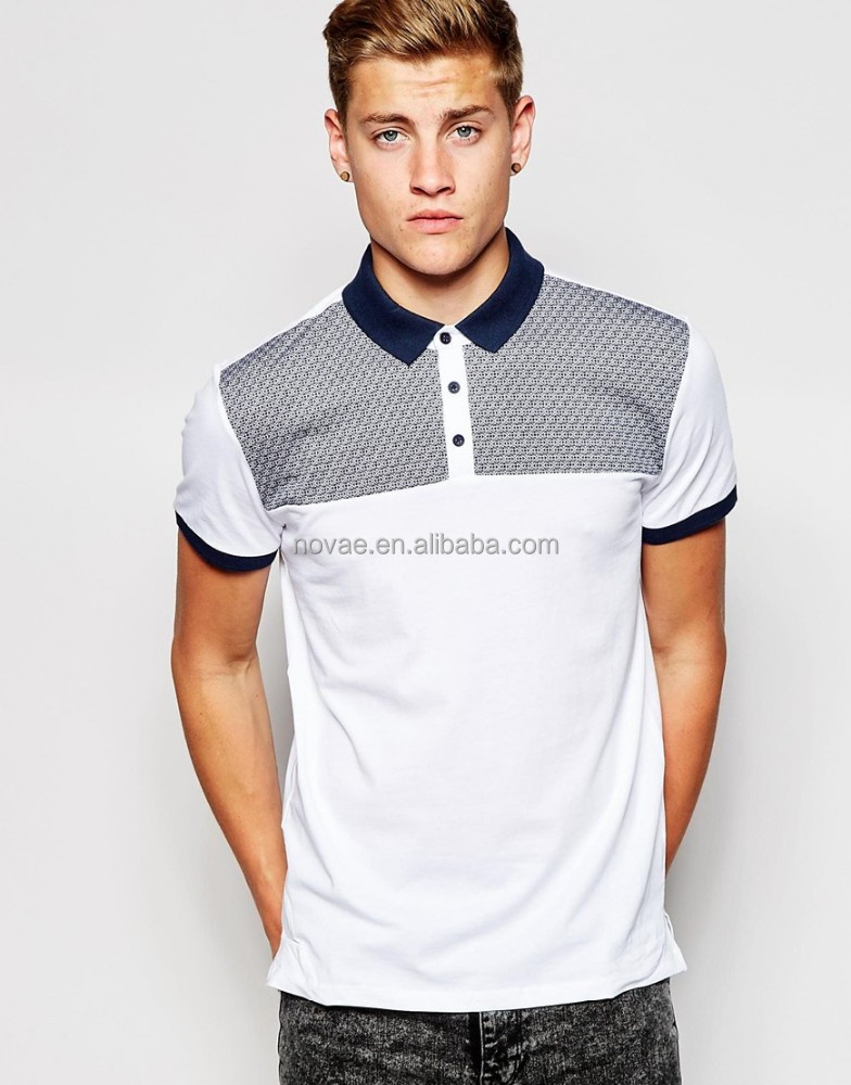 Title: The Elegant and Sophisticated Look of a Mens White Collar Polo Shirt with Print