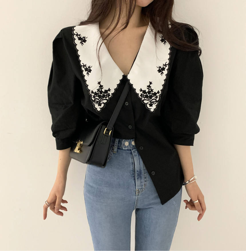 Title: Chic and Stylish Korean Style Shirt Collar Womens Fashion