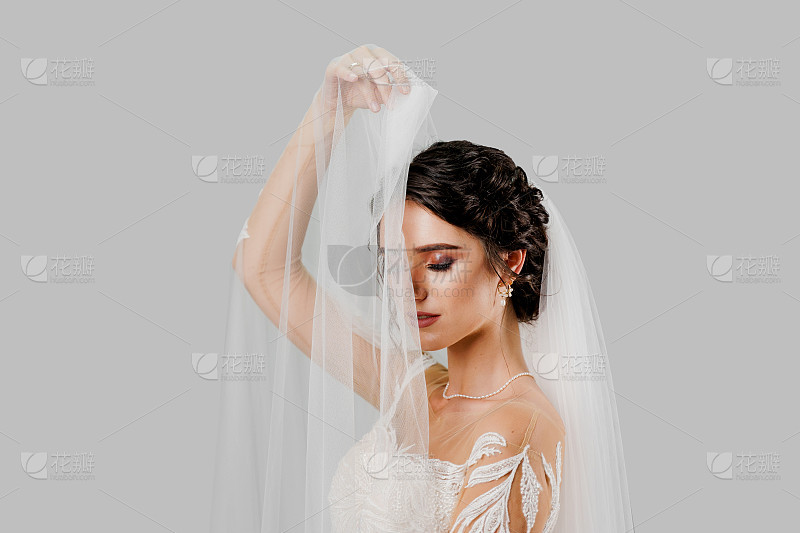 Title: The Beauty of a bride wearing a white necktie