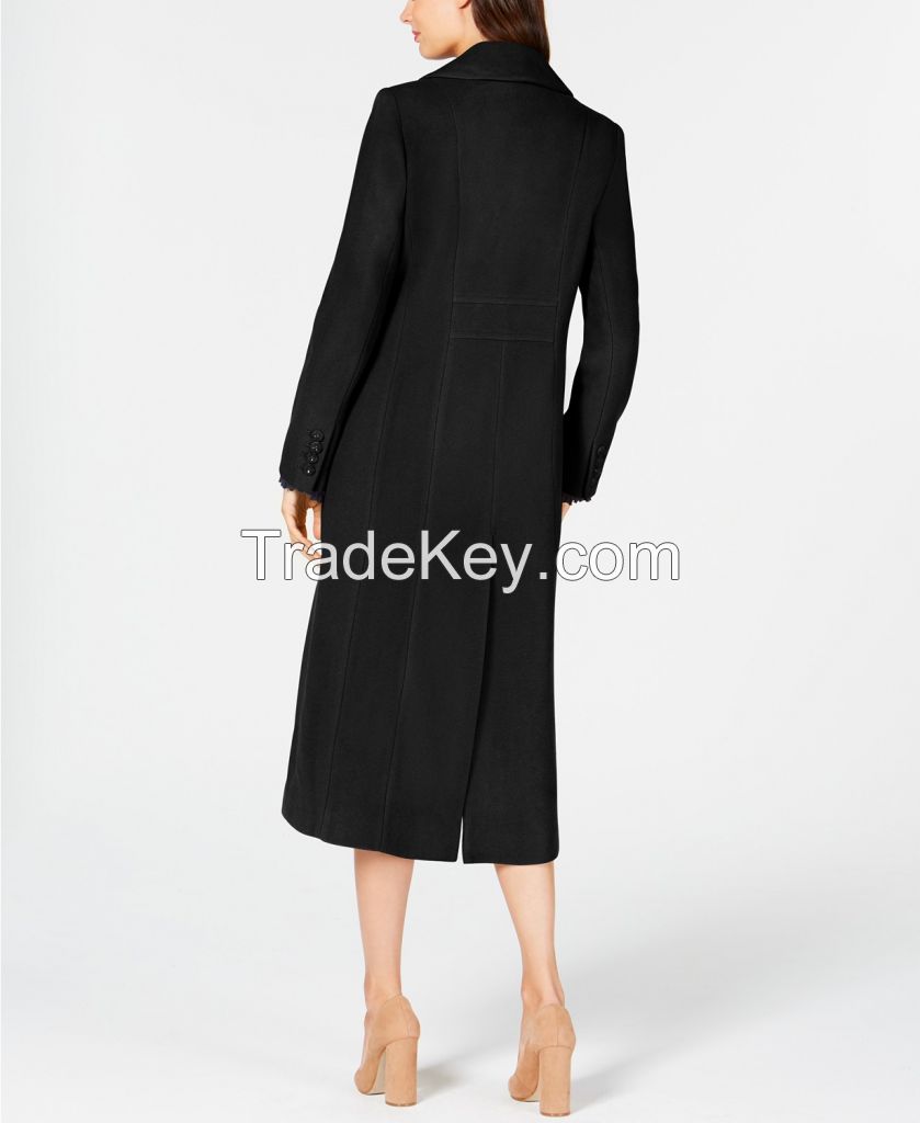 Title: The Stylish and Elegant Black Coat with Navy Tie for women