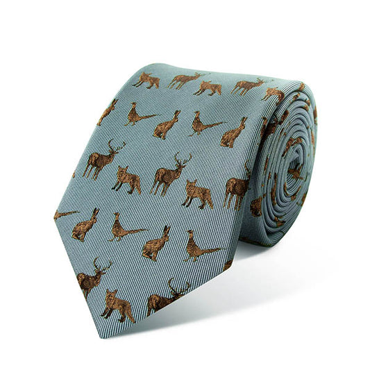 Silk Brand Animal Pattern Tie and Ribbon