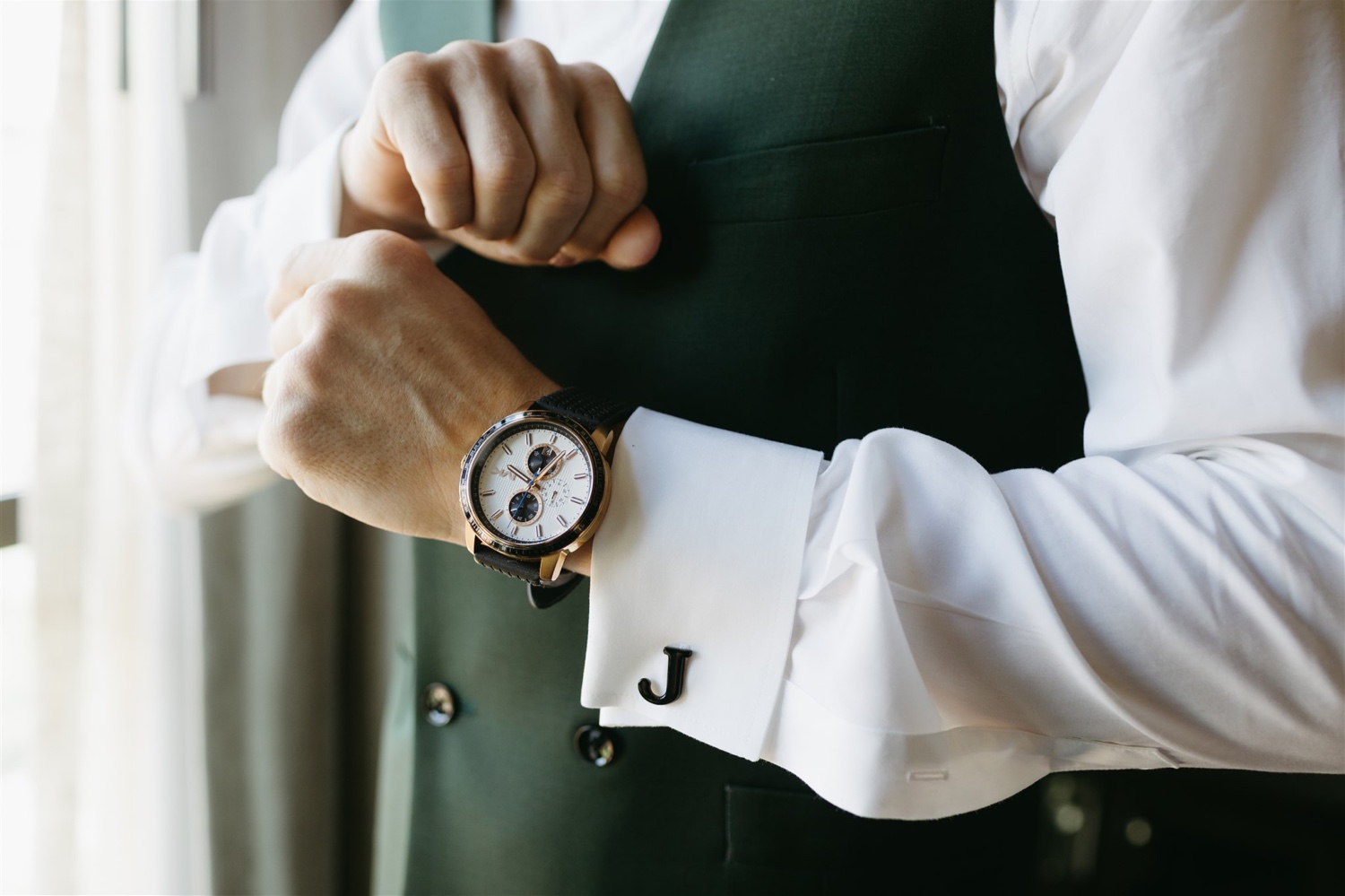 Title: The Timeless Combination of a Formal White Shirt and a Wristwatch