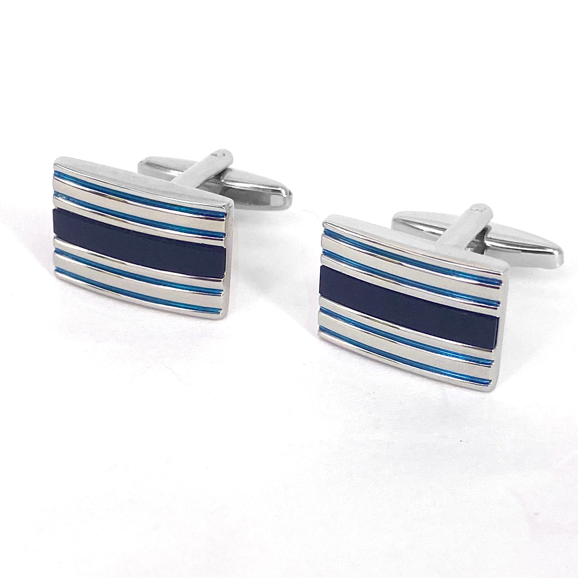 Title: Unboxing and Review of a Blue Striped Tie with a Matching Cuff Link