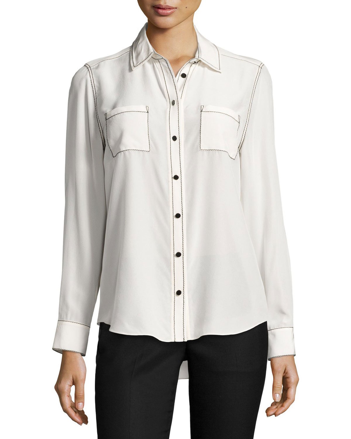 Title: Timeless Elegance: A Retro Tie-Collar Shirt in a Long Sleeve Milk Fabric Coat