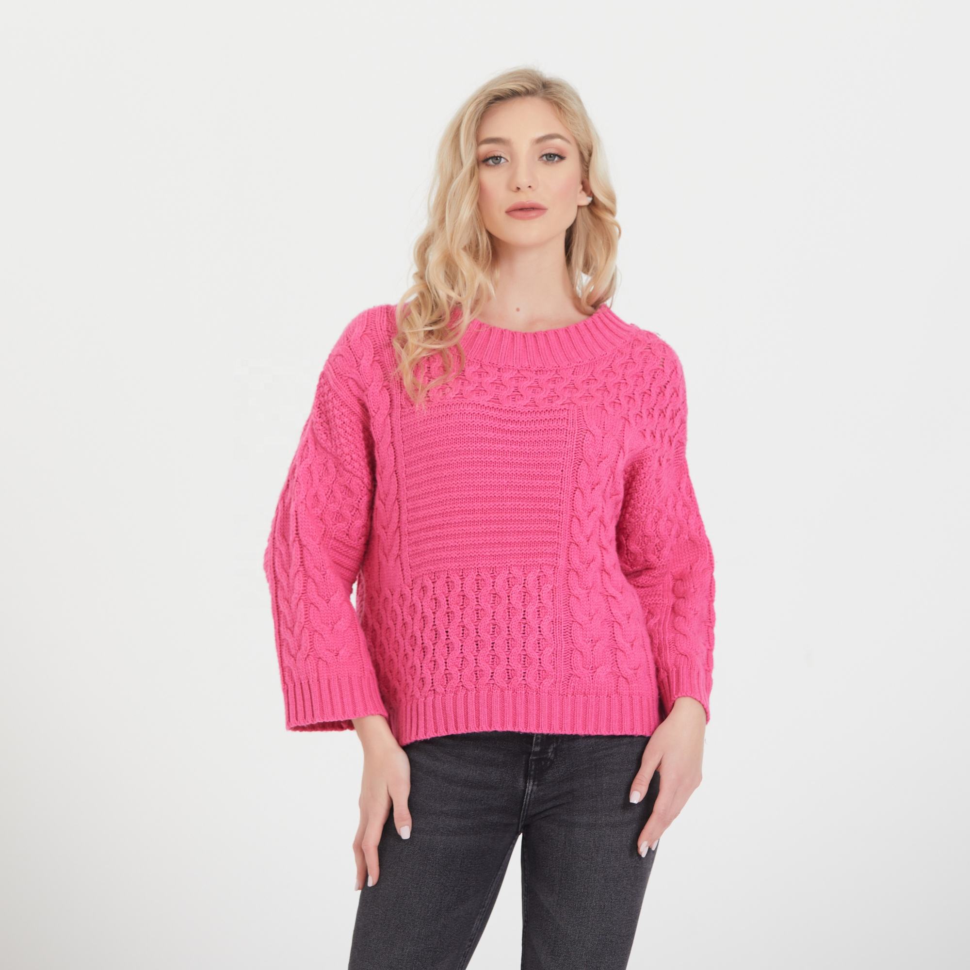 Lazy Chic Chunky Knit Sweater without Collar Tie