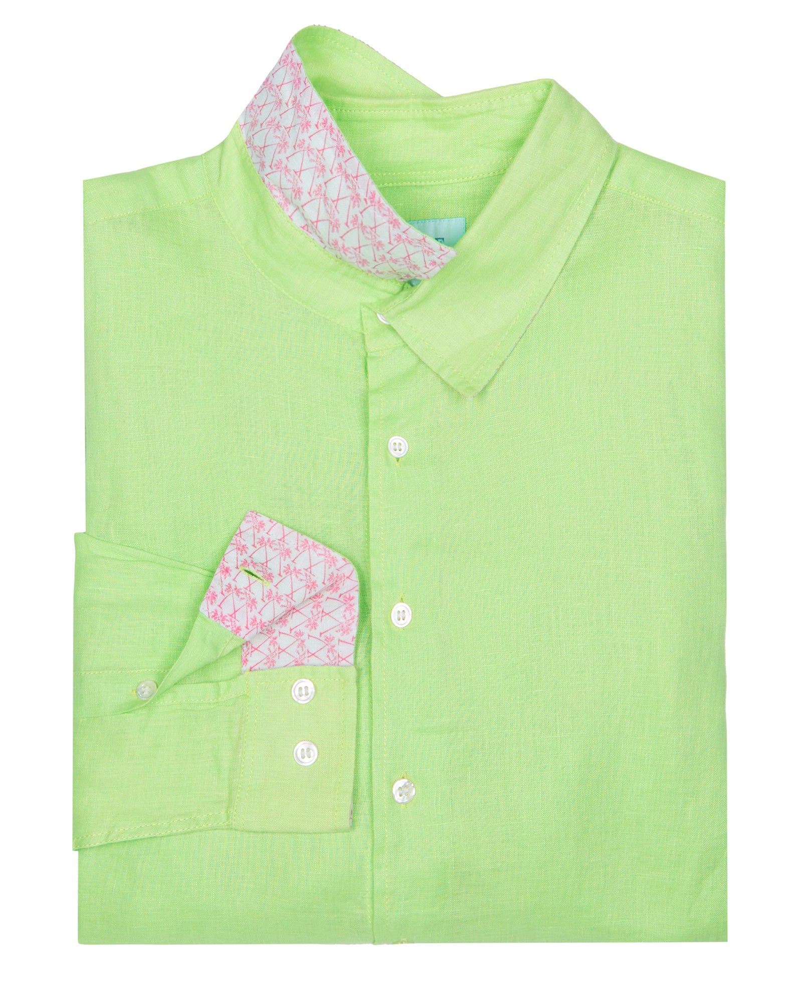 Title: Ladies Mint Green Button-Up Shirt with Plait Tie Patterns