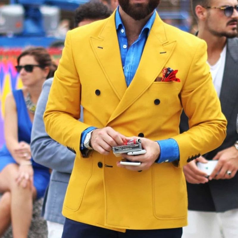 Title: The Elegance of a Tie-Wearing Man in a Yellow Shirt