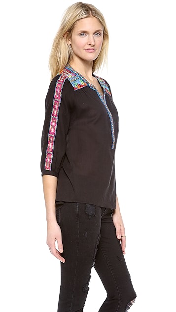 Title: Embroidered Silk Blouse with Delicate Striped Ties: A Fashionable and Elegant Accessory for Women