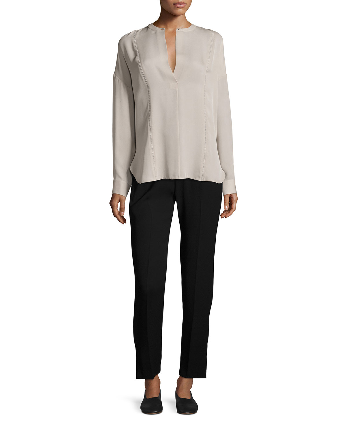 Title: Embracing the Elegance of Gray-Hued Tie Collar Blouses for Women