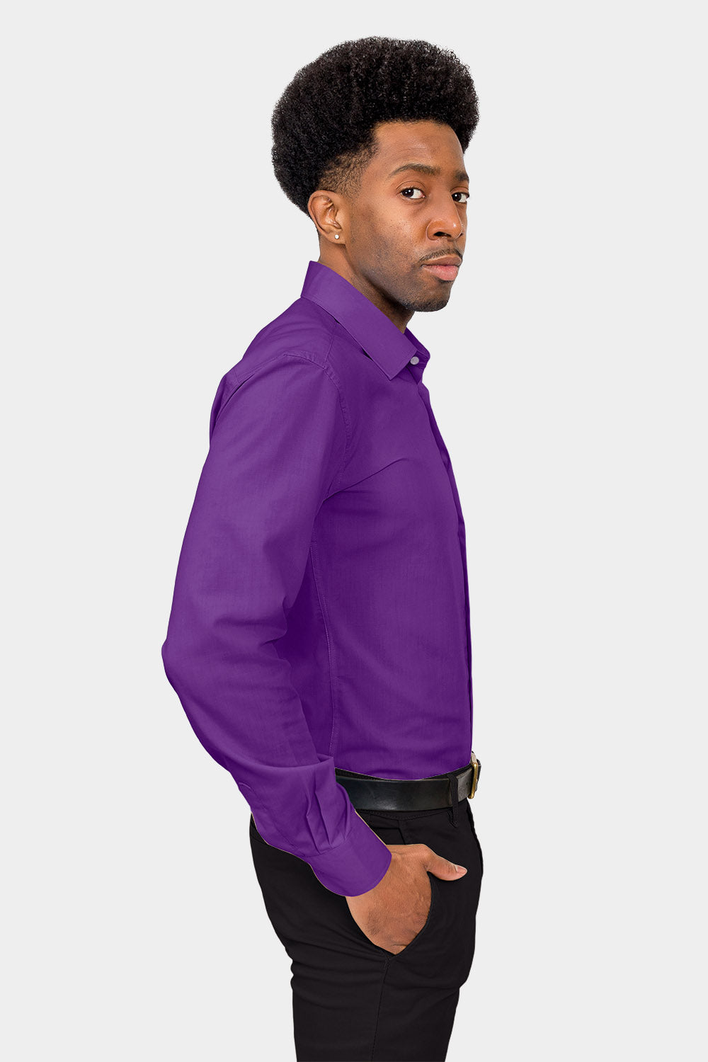 Title: The Unique Charm of a Purple-Shirted, Tie-Wearing Gentleman