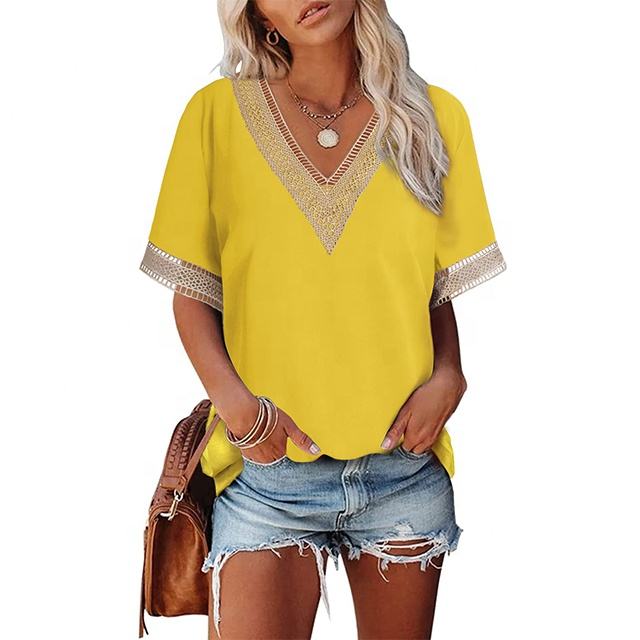 Title: Embrace the Vibrant Energy of Summer with a Colorful and Stylish Womens Blouse in Yellow