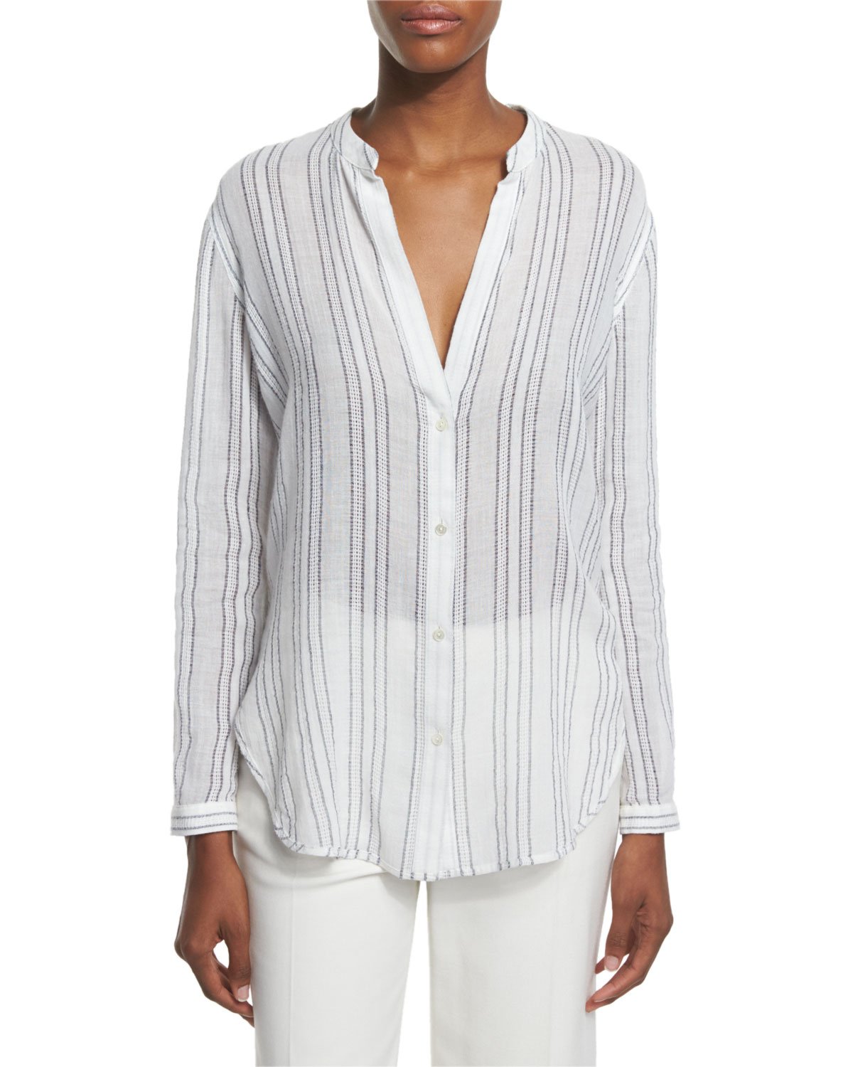 Title: The Perfect Fit: Choosing the Right Neckline for a Wrist-Striped White Blouse with a Tie