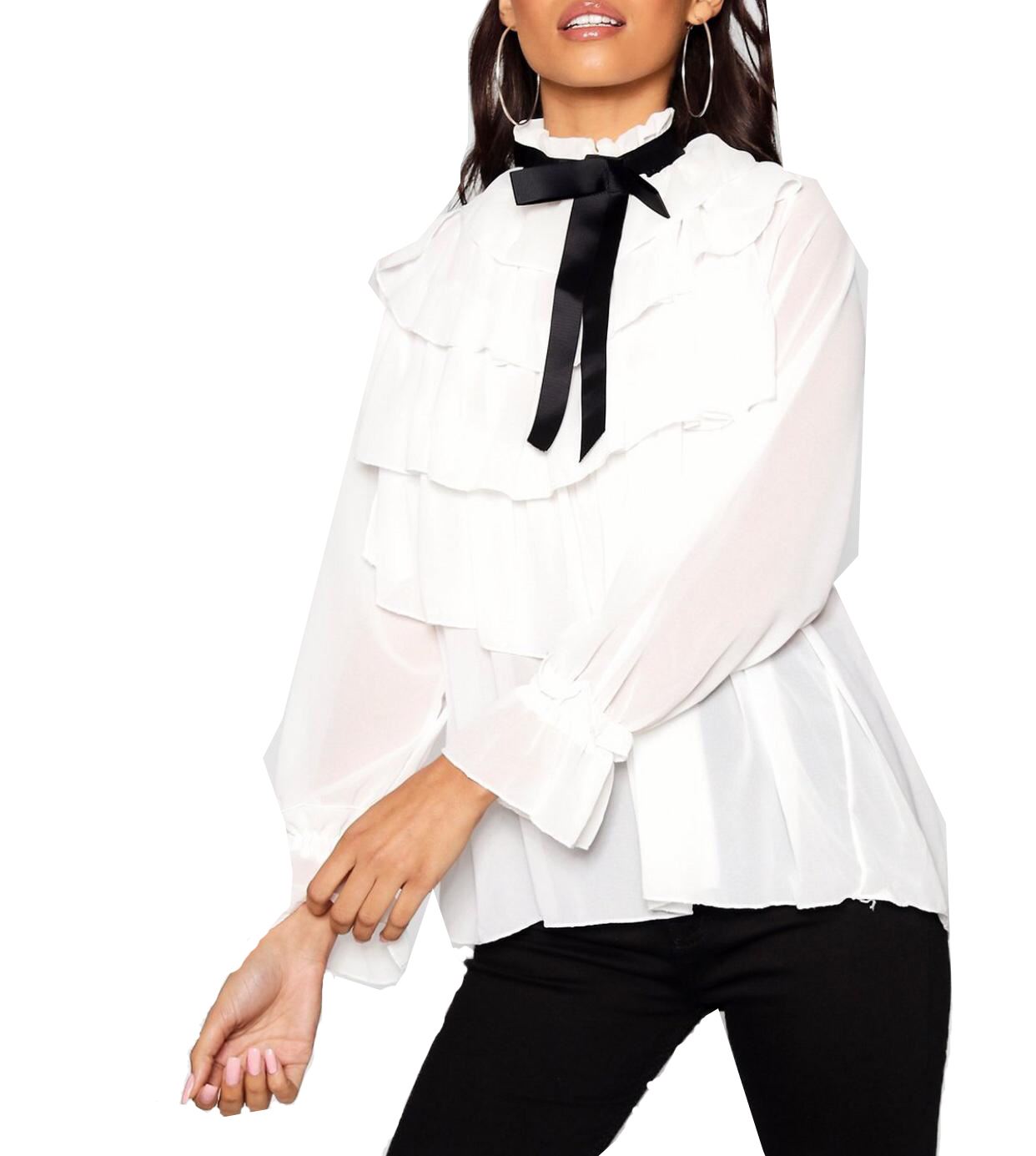 Title: Loose-Tie Blouse: Fashionable and Comfortable for Women