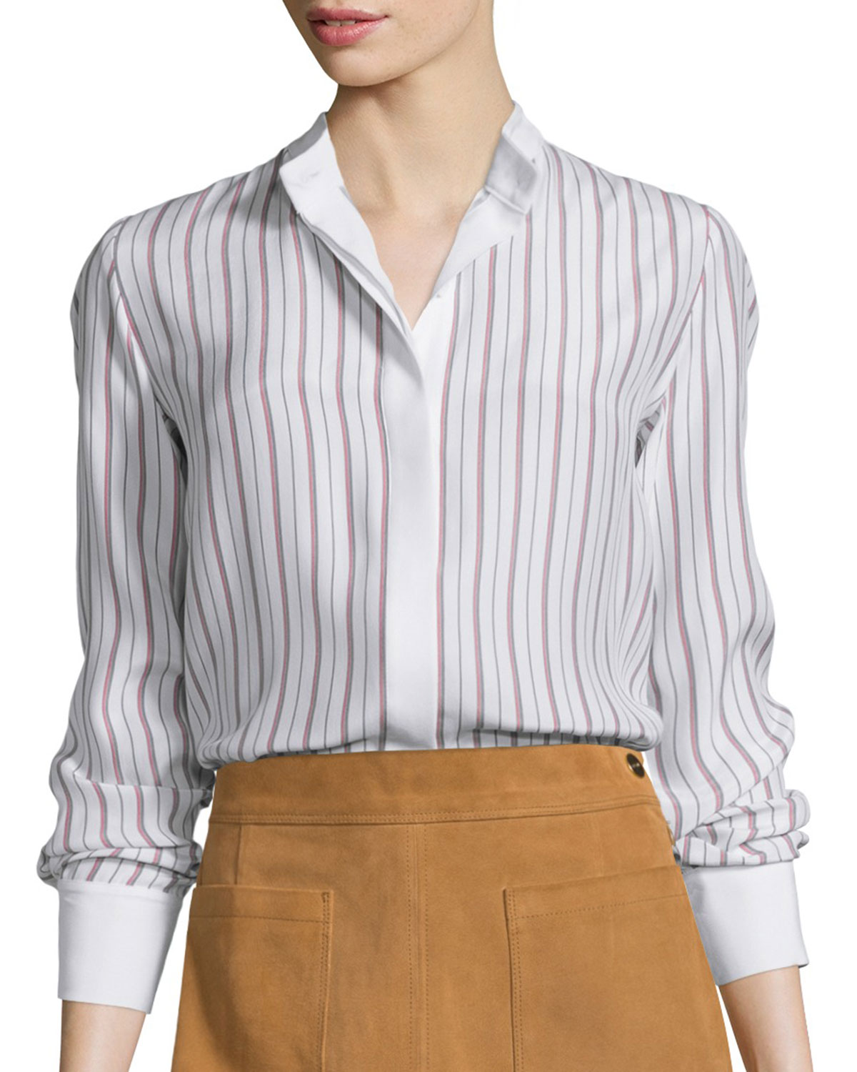 Title: The Elegance of a Tie-Striped Shirt with a White Undershirt