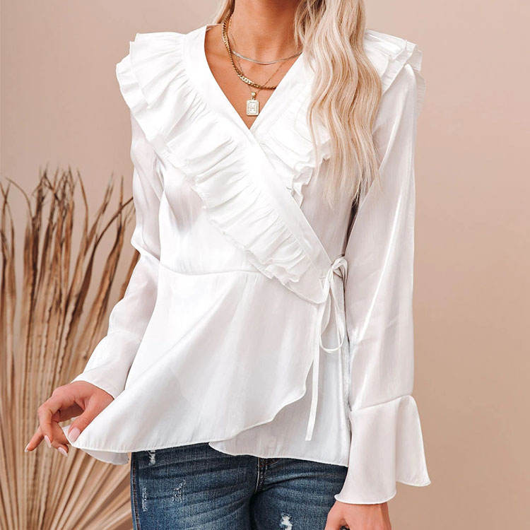 French-style Tie-up Blouse for Women: Fashionable and Chic