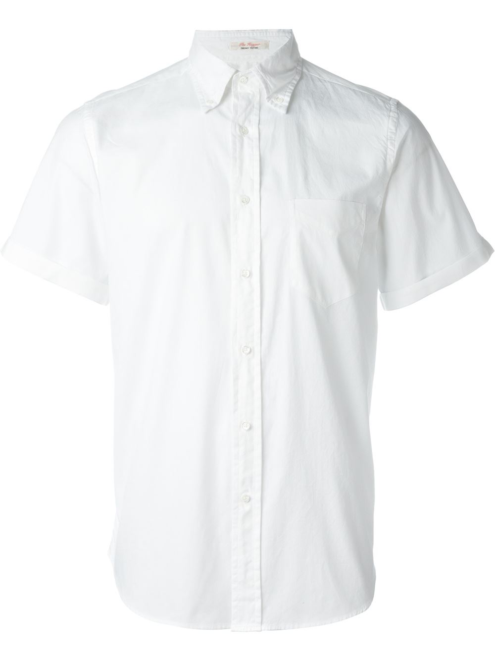 The brand of white shirt, short-sleeved with tie