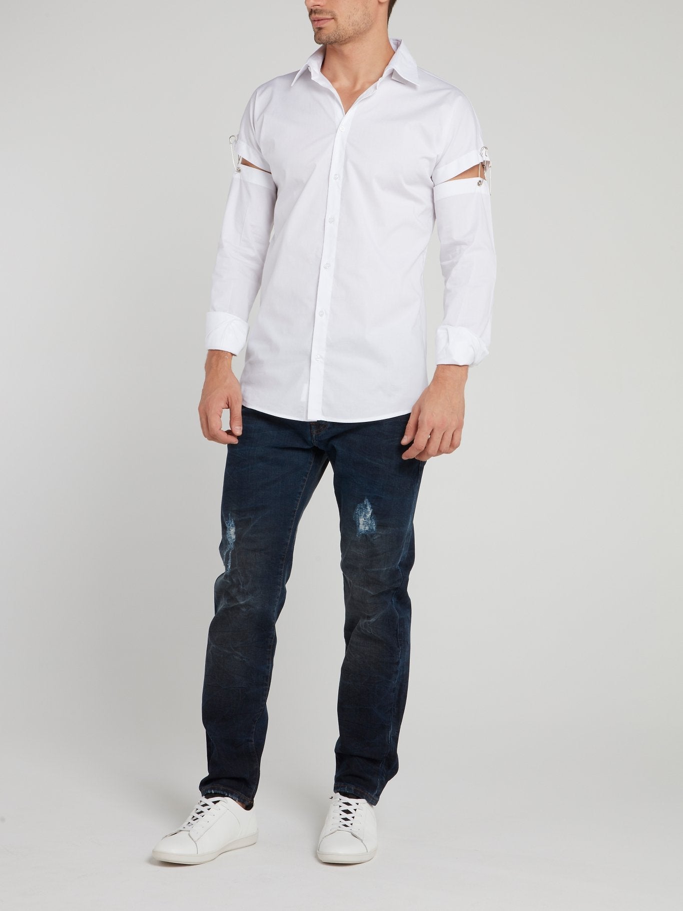 Title: Fashionable and Unique Tie-Wearing White-Shirt Brand