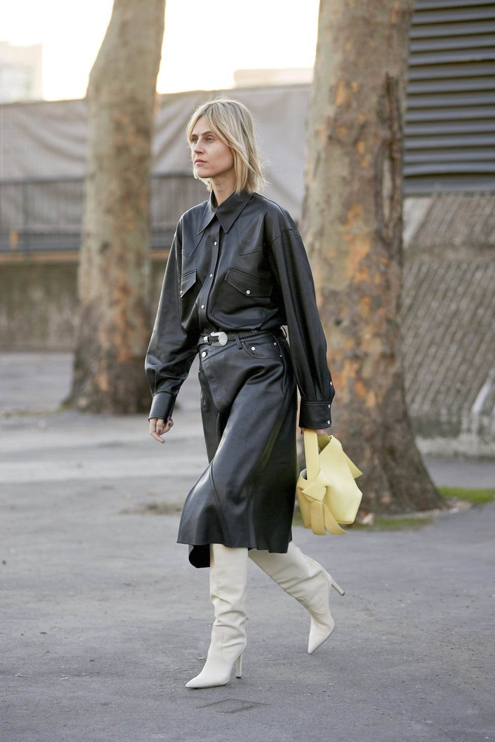 Title: The Stylish and Subtle Art of Wearing a Leather Jacket with Tie and Short Skirt