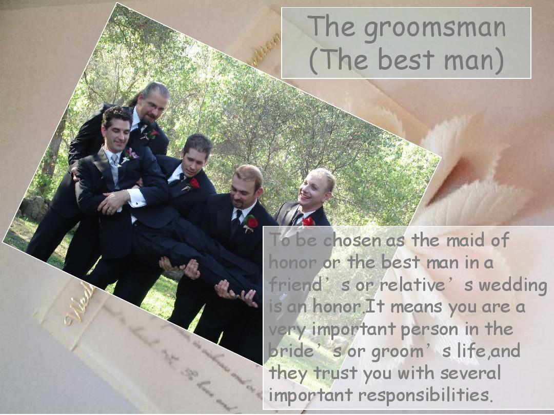 The Best Man and the Groom: The Tie that Binds Them Together