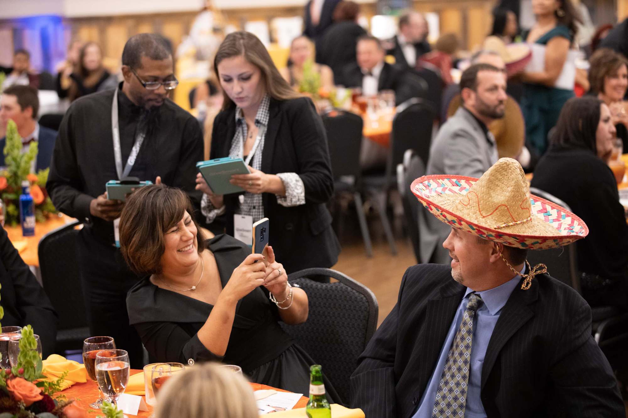 The Art of Mens Tie Knotting at a Gala Dinner