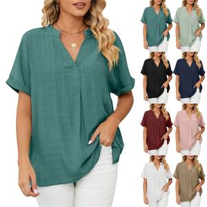 Womens Brand Short-Sleeve Shirts with Ties