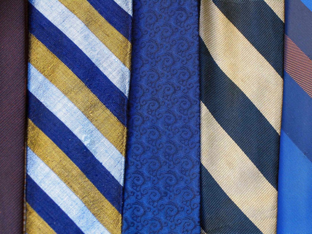 A Deep Blue Gold-Thread Tie