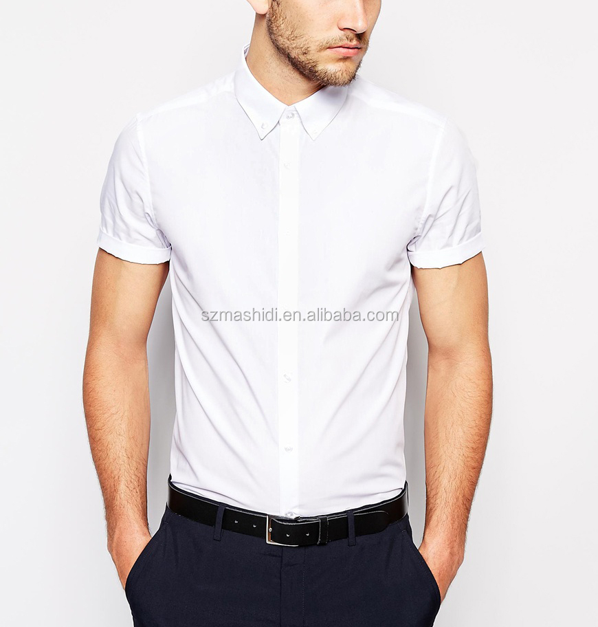 Brand Short-Sleeve Mens Shirts with Ties