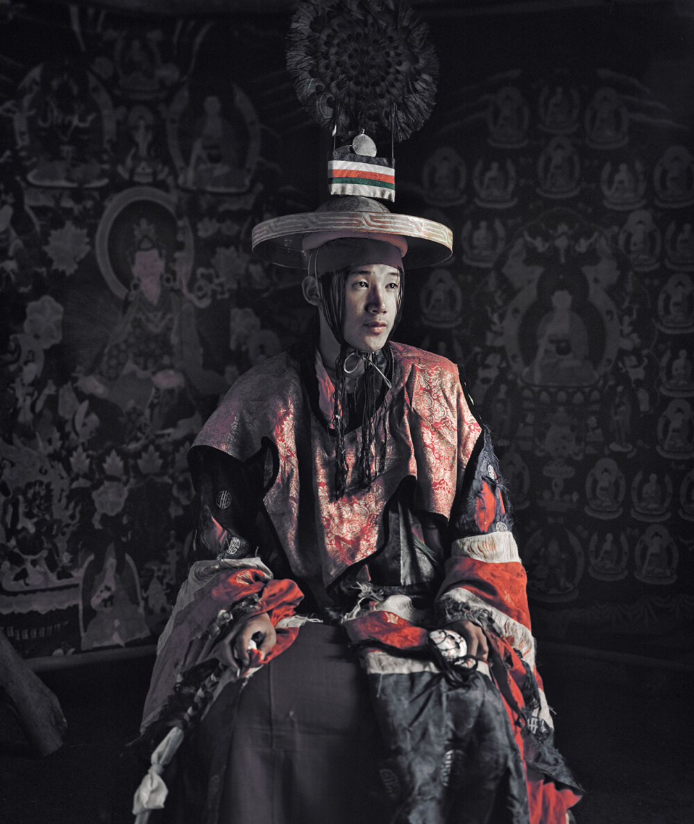 The Unique Charm of a Tibetan Blue Suit with a Red Tie