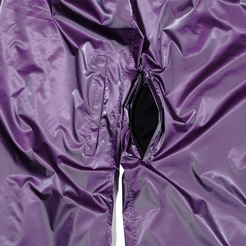 The Mysterious allure of a Deep Purple Tie with a Zipper